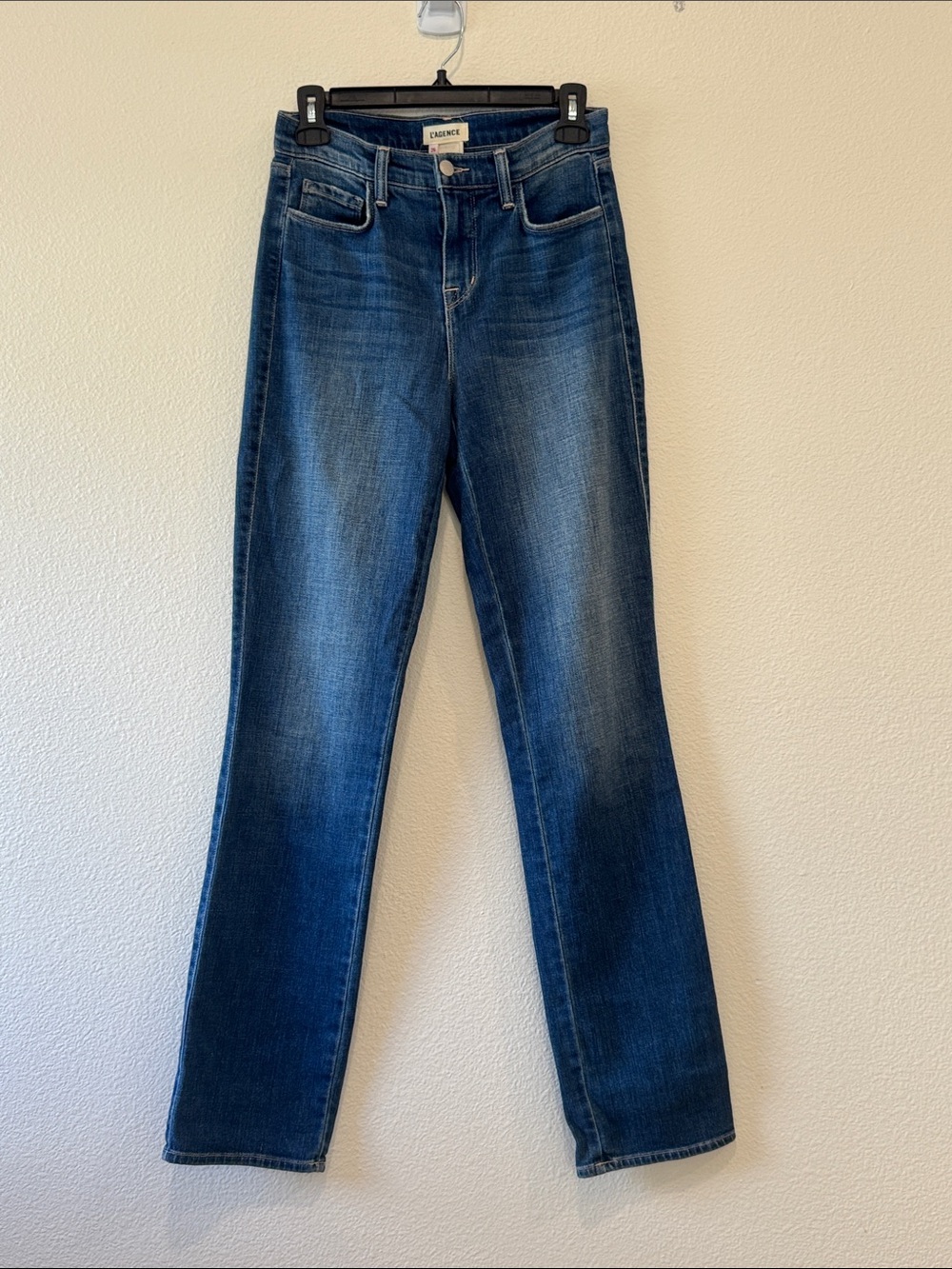 L'AGENCE Dark Blue Straight Leg Jeans